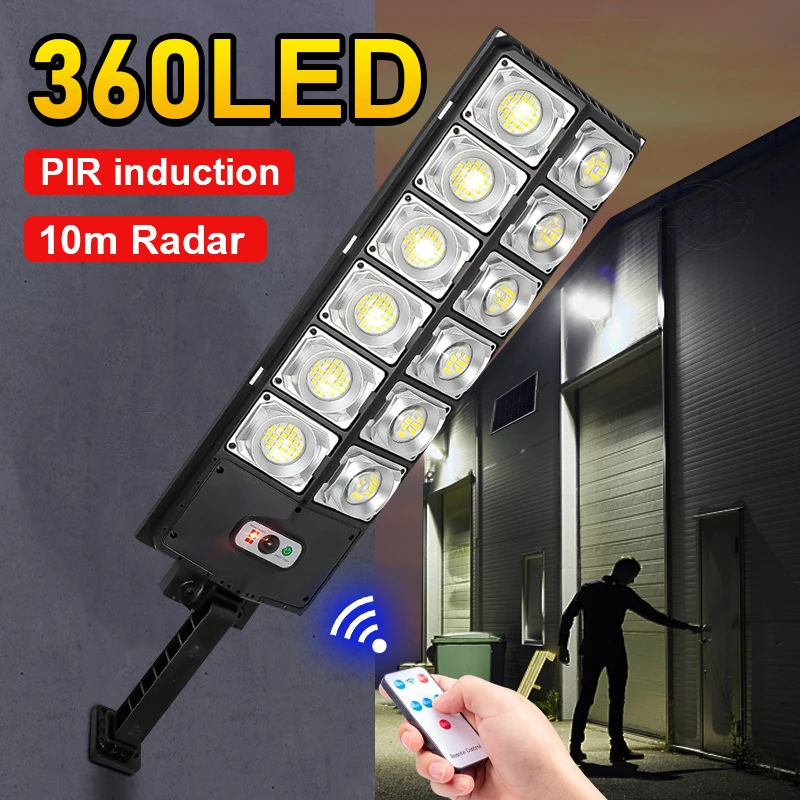 Powerful Solar Lamps 3Modes Outdoor Solar Light Waterproof Street Lamp High Power Remote Control Spotlight for Garden LED Lights