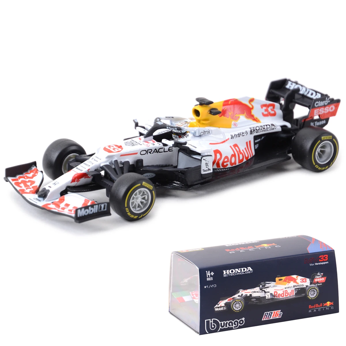 Bburago 1:43 Red Bull 2021 RB16B #33 #11 F1 Formula Car Static Die