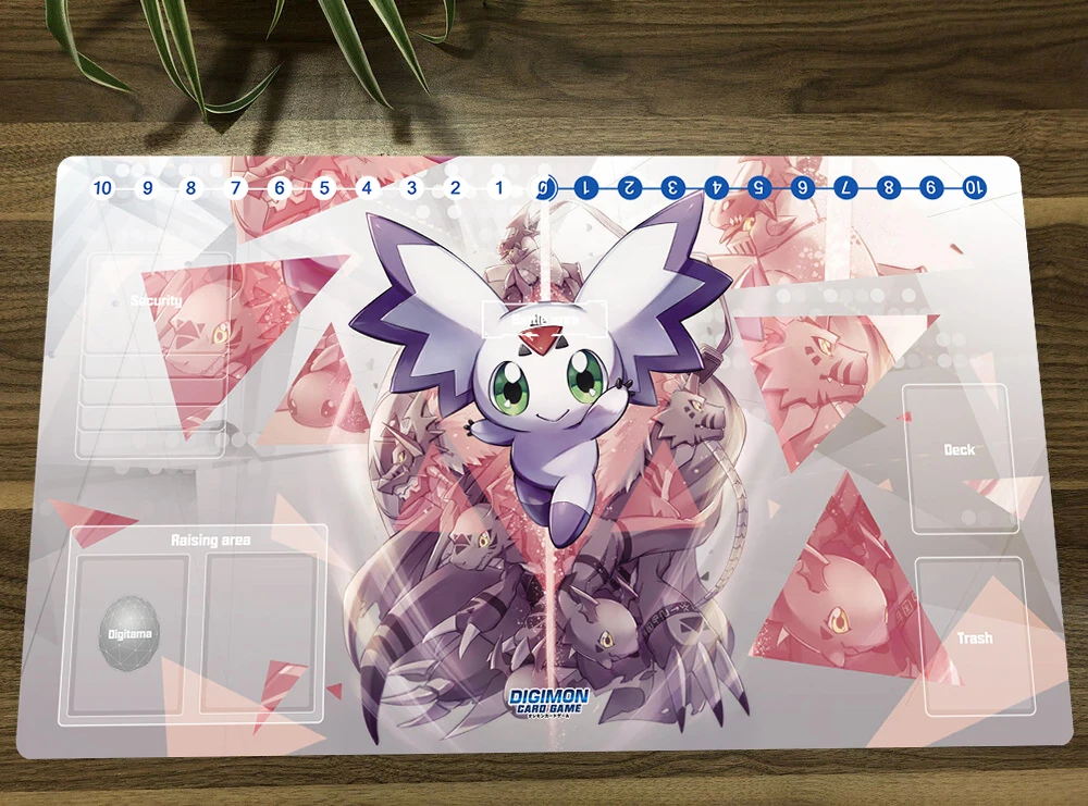 Digimon Duel Playmat Culumon Trading Card Game Mat DTCG CCG Mat Rubber Mouse Pad Desk Pad TCG Play Mat & Card Zones Free Bag