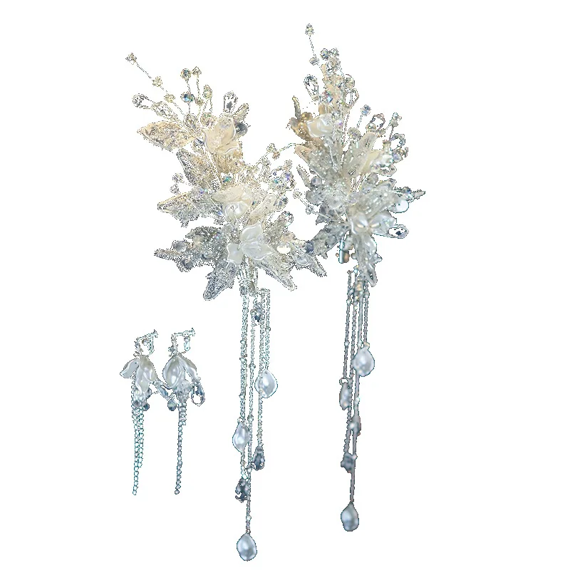 Nieuwe mode handgemaakte bruidshoofdtooi een paar haarclips haaraccessoires bruiloft bruidsjurk make-up haarspeldjes accessoires