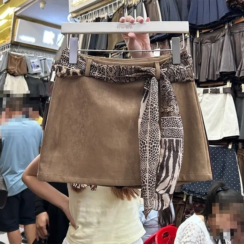 

Ribbon American Slim Hip Skirt Women's 2025 Autumn New Anti-light A-shaped Slim Skirt