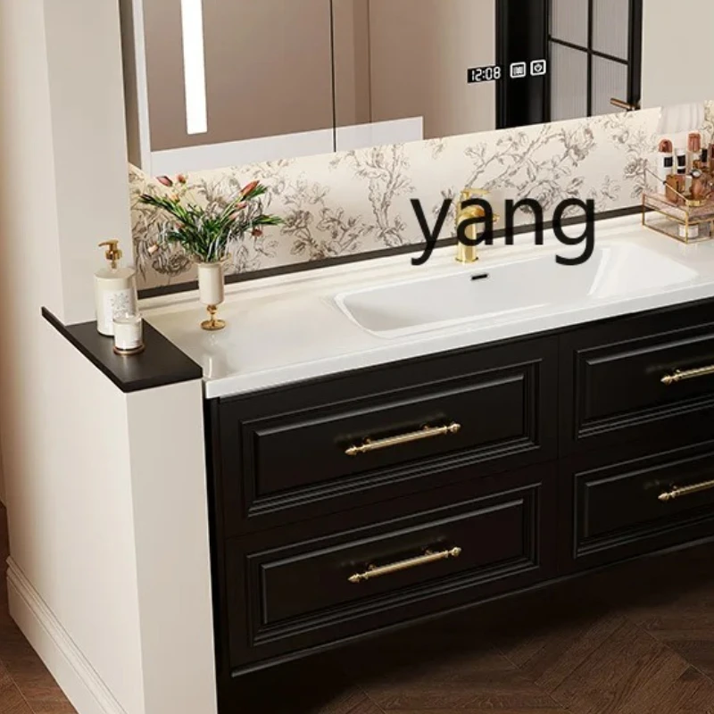 

LMM retro bathroom cabinet combination ceramic integrated basin washstand antique wash basin