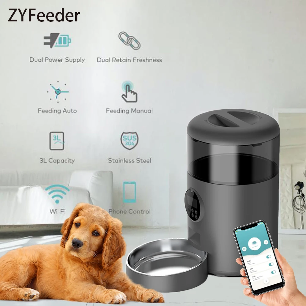 3L Automatic Pet Feeder Smart Timing Quantitative With APP Camera WIFI For Cats Dogs Food Dispenser Pet Food Bowl