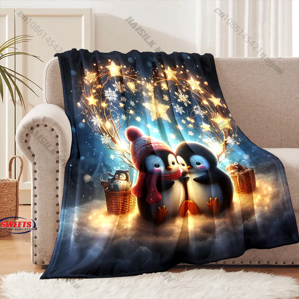 

Cozy Winter Penguins Blanket Multiple sizes kid's and adults' bedroom living room sofa decor blanket, Exquisite gift