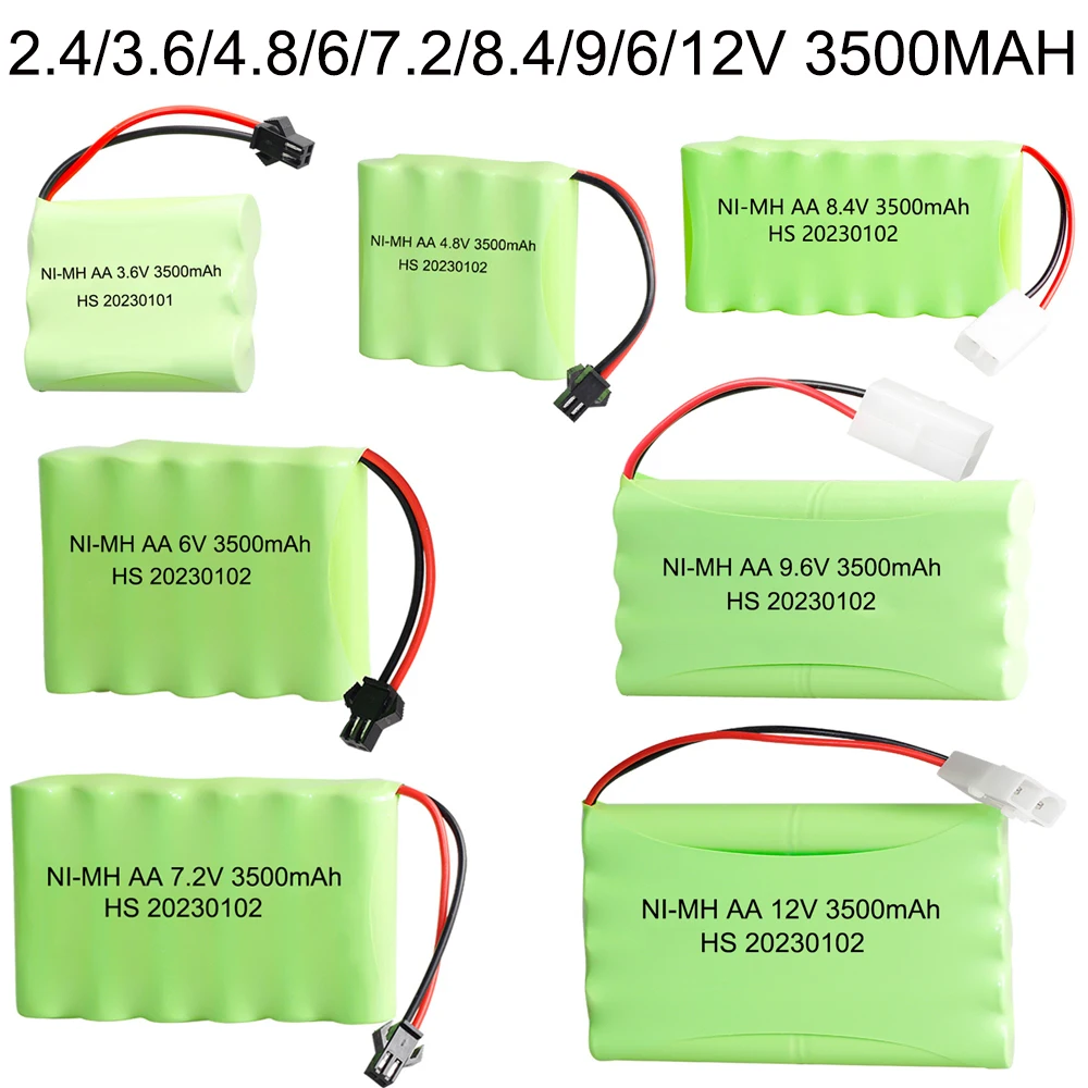 2.4V/3.6V/4.8V/6V/7.2V/8.4V/9.6V 3500mah NI-MH AA 3000mah Rechargeable Battery Pack For Remote Control Toys Electric Car SM Plug