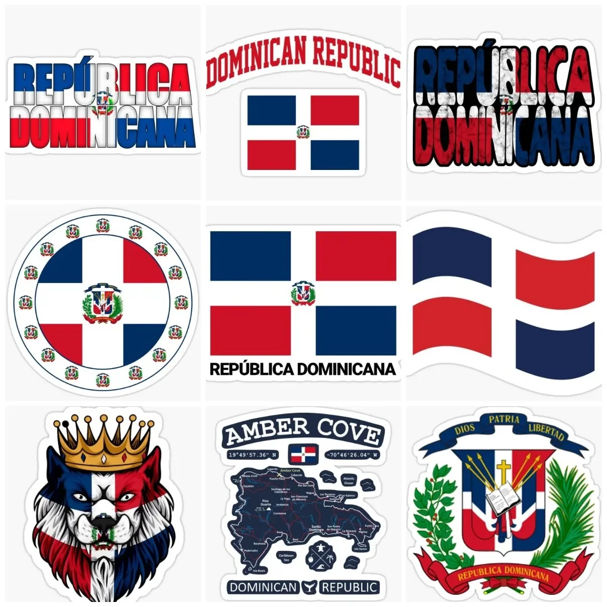 

Dominican DOM Flag Map Sticker Window Laptop Motorcycle Helmet Truck Car Wall Bicycle Van Door Glass Helmet Racing Camper Decal