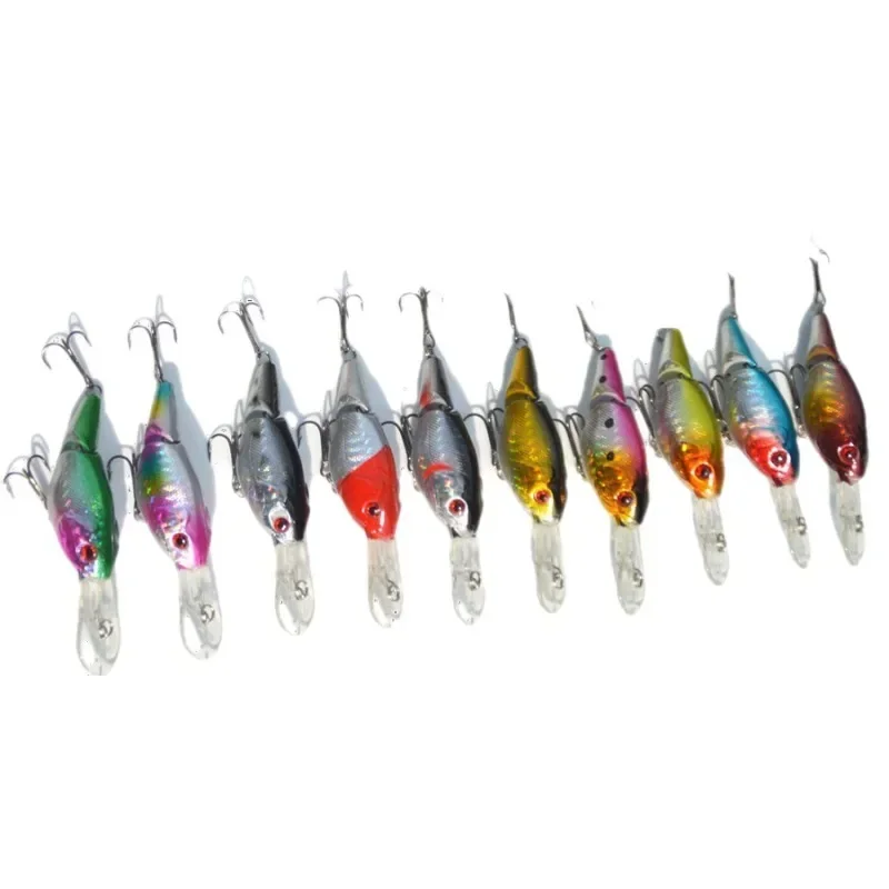 Hook Tip Sharp New Color Sea Fishing Bait Mino Simulation Fish Lua 2 Section Long Tongue Small Fat 9cm/10.5g