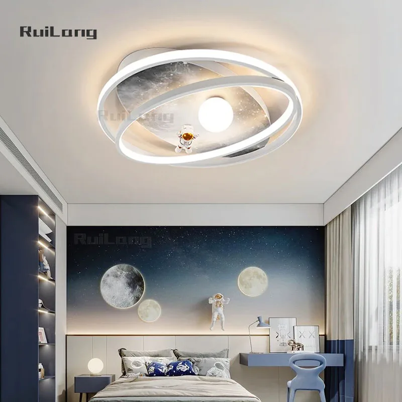 

Children's Ceiling Lamp Modern LED Astronaut Space Planet Moon Ceiling Chandelier For Kids Room Boys Baby Bedroom Ceiling Lights