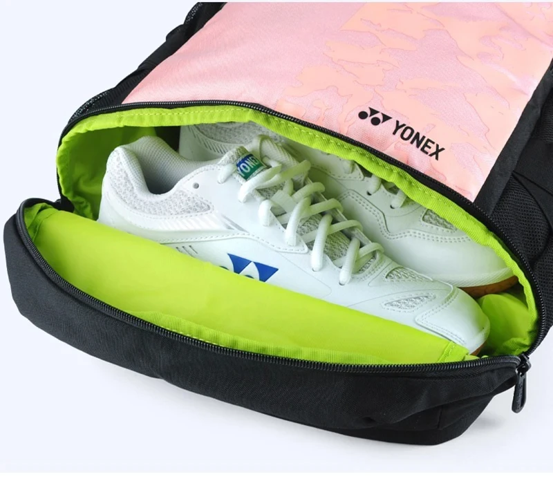 Yonex tas ransel olahraga Pria Wanita, ransel pola baru dengan kompartemen sepatu independen untuk 3 raket Badminton 2022