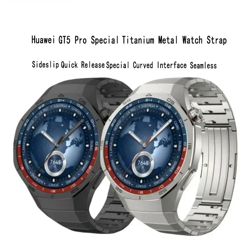 Suitable for Huawei Watch GT5 Pro Strap with Curved Side Slip Quick Release Anti Scratch GT5 Pro Titanium Strap