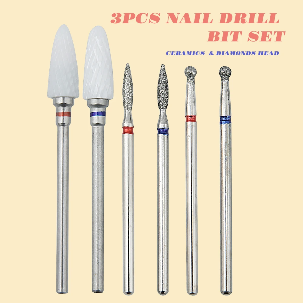 3Pcs Nail Drill Bit…