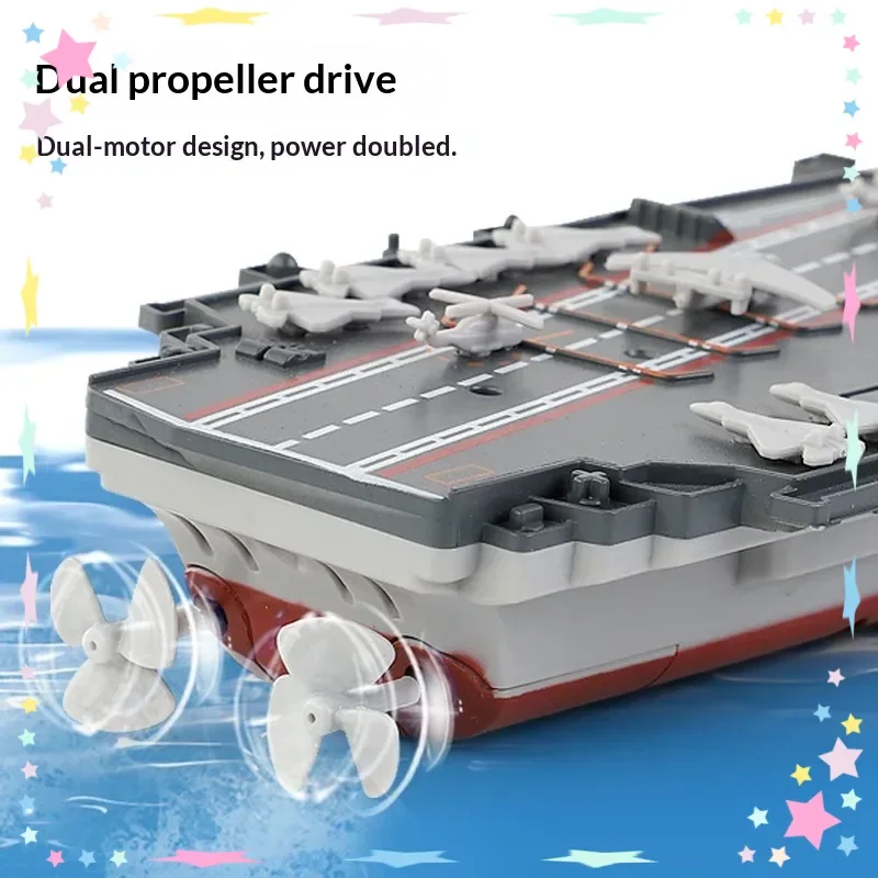Aircraftcarrier 2.4G 1:1000 Scale High Speed 15KM/H Electric Remote Control Mini Simulation Ship Model Water Toy For Kids