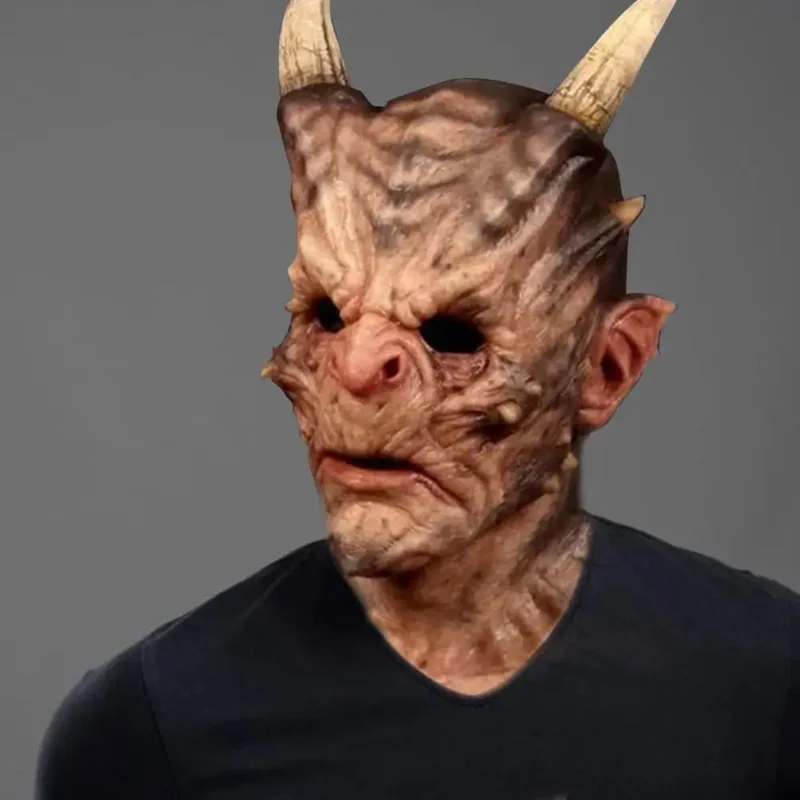 Halloween Devil Masks Face Cover Horror Cosplay Headgear Prop Masquerade Performance Costume Props Scary Horns Masks