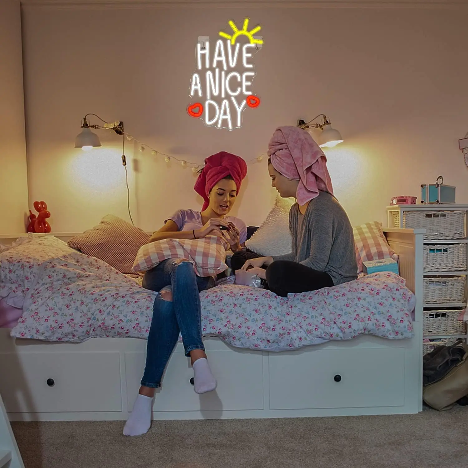 Have A Nice Day Neon Sign Windows Decor Witte LED Neon Lights USB Dimbaar voor Cafe Bar Club Verjaardagsfeestje Bruiloft Decor Geschenken