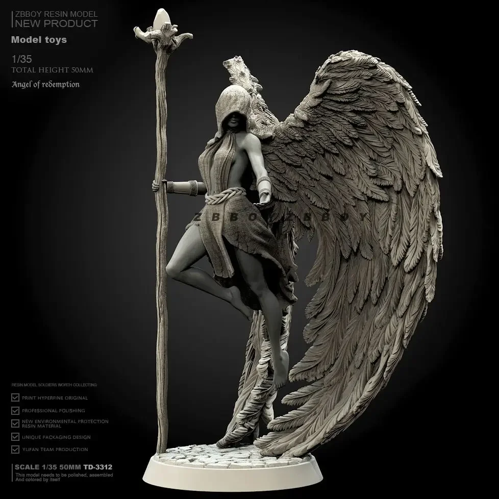 1/35 Redemption Angel Resin Figure Soldier You Need To Assemble The White Mold TD-3312 By Yourself