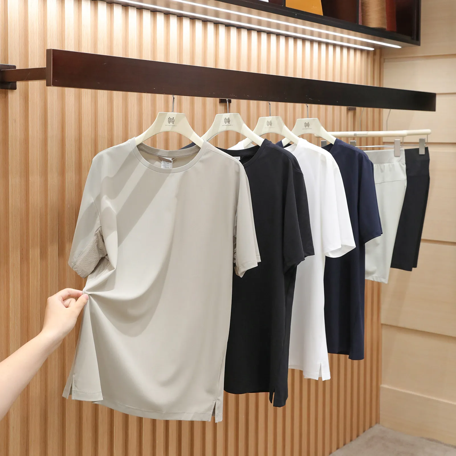 City Functional Wind 2026 Summer New Outdoor Sports Elastic Quick-Drying Simple Solid Color Short Sleeve T-Shirt