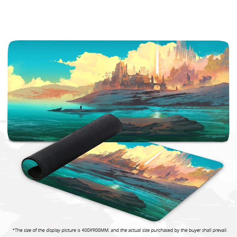 Enchanting Castle Anime Mouse Pad Large Computer Offices Game Mat Rubber Anti-slip Gaming Accessories Keyboard Long Desktop Pads