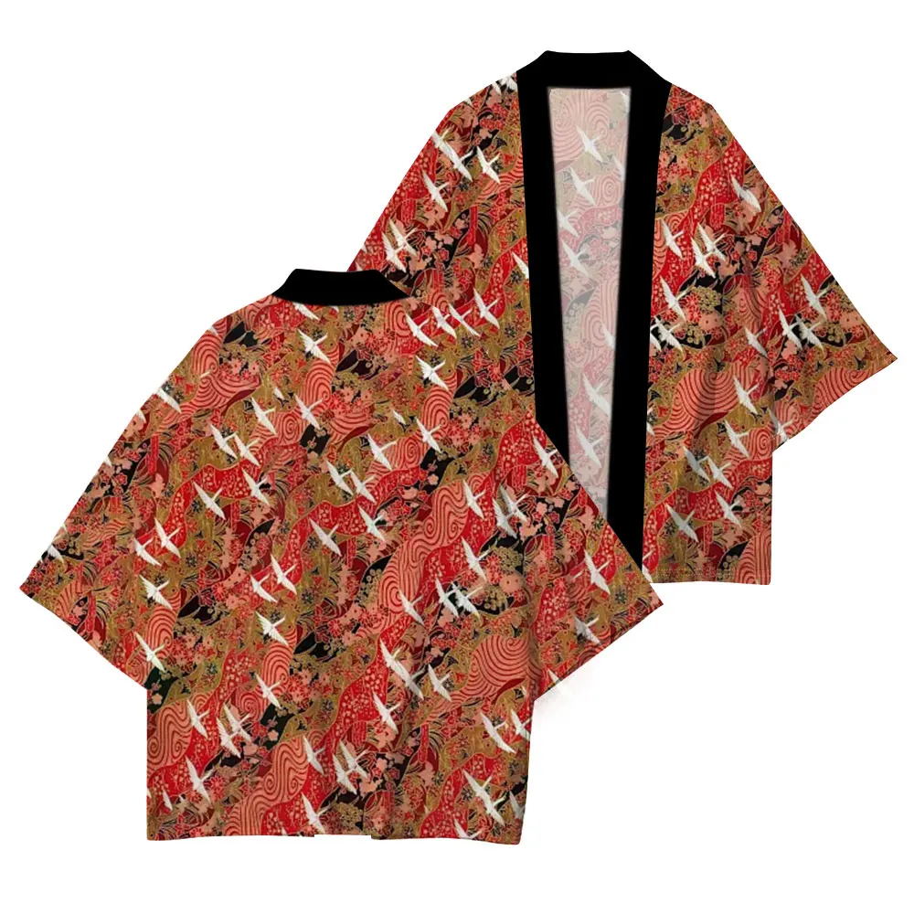 

Japanese Traditional Clothing Japanese Kkimono Summer New UV Protection Kimono High Quality Kimono Carp Pattern Print XXS-4XL