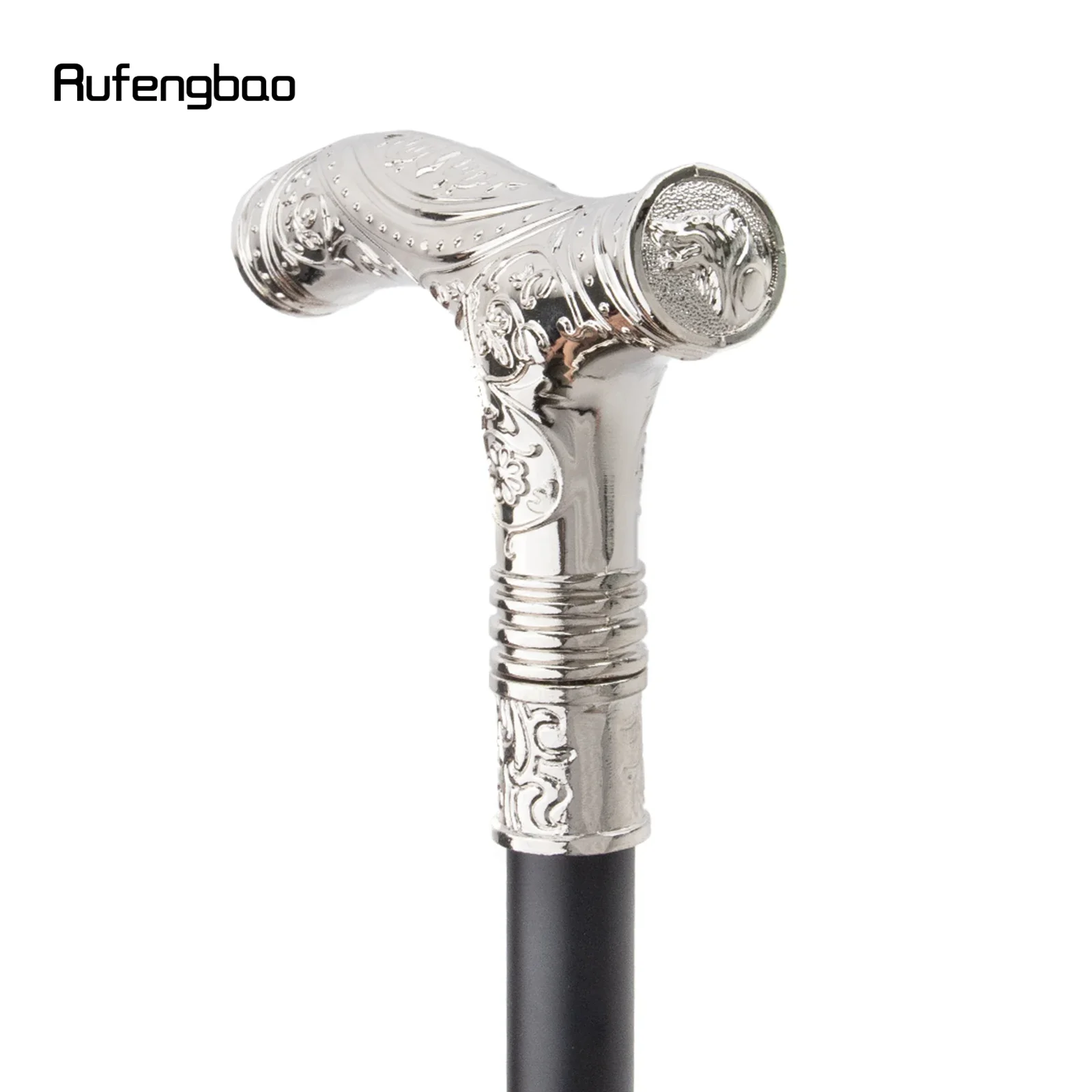 White Wolf Head Flower Walking Stick com placa escondida, placa de cana, Cosplay Crosier, moda auto-defesa, 93cm