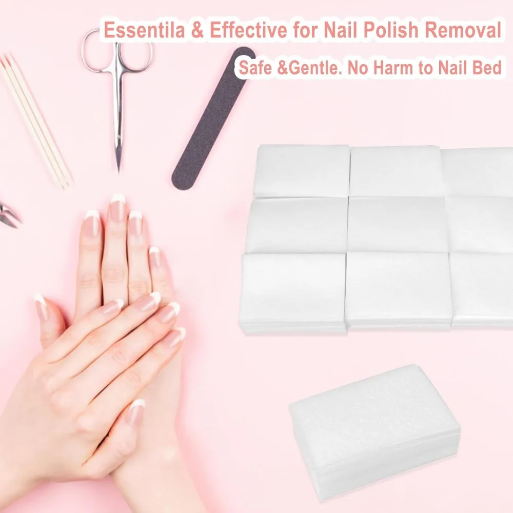 Lint Free Nail Wipes - 270 Pcs Thick Absorbent Cotton Pads for Gel Polish Removal and Manicure at Home or Salon view 5