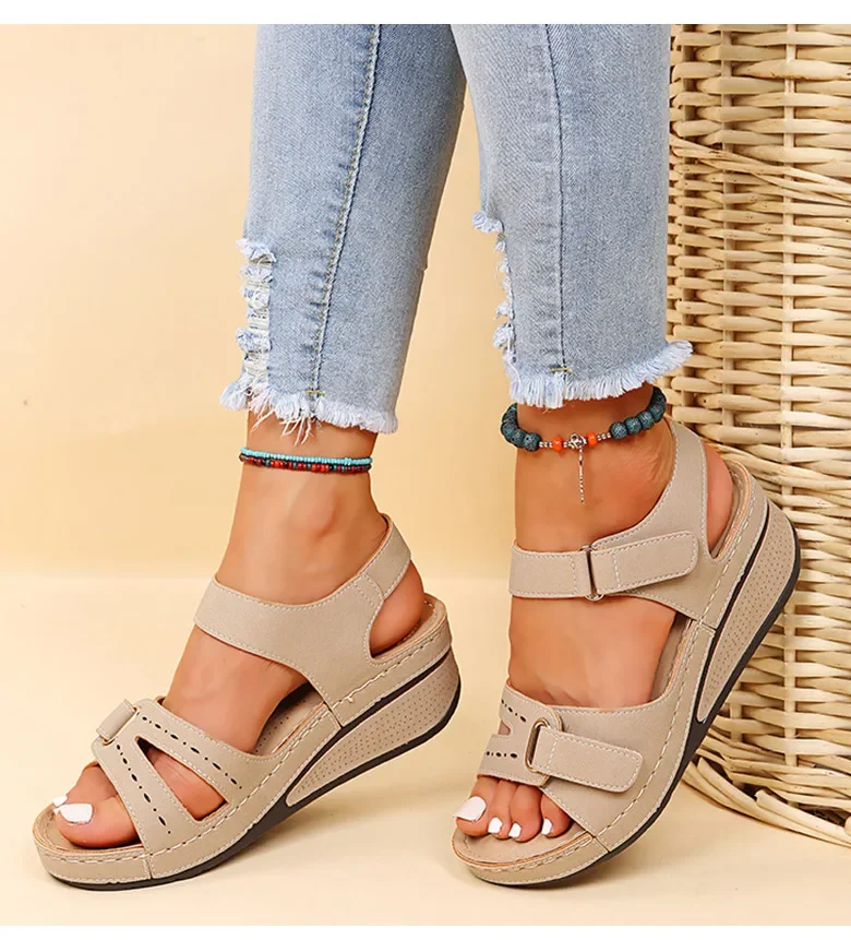 

Women Sandals Soft Bottom Wedge Heels Sandals Summer Shoes Women Platform Sandalias Mujer Elegant Wedges Shoes For Women Tacon