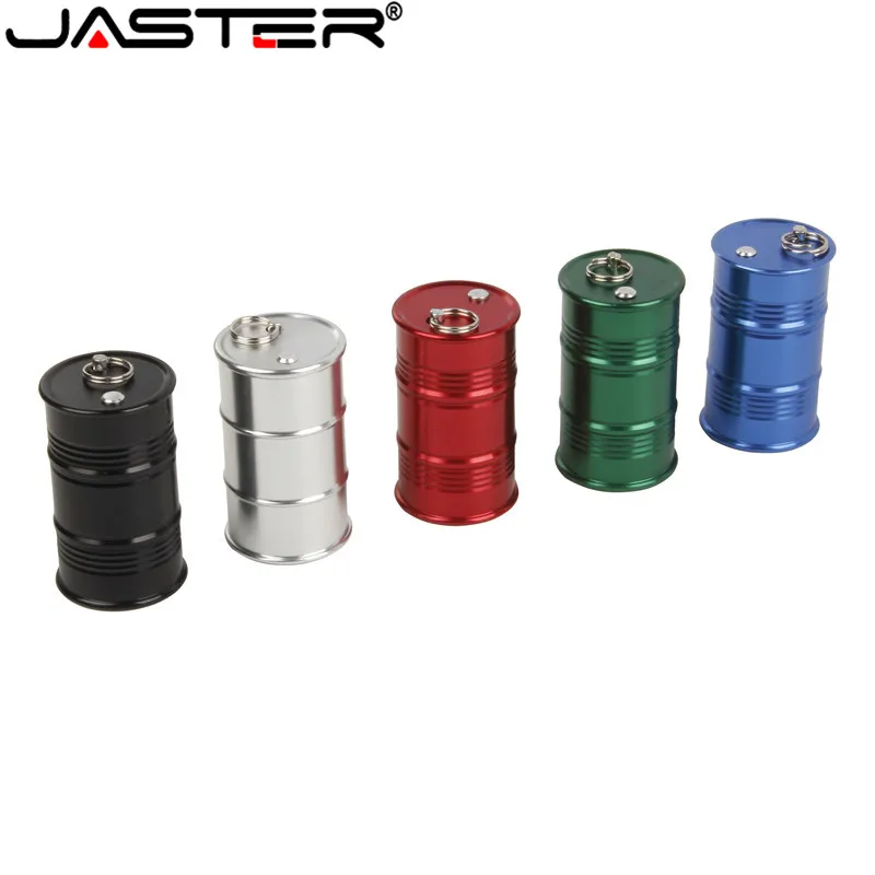 JASTER Metal Oil Drum Red USB Flash Drive 4GB 8GB 16GB 32GB 64GB Real Capacity Flash Disk 2.0 Gift Wholesale Pen Drive