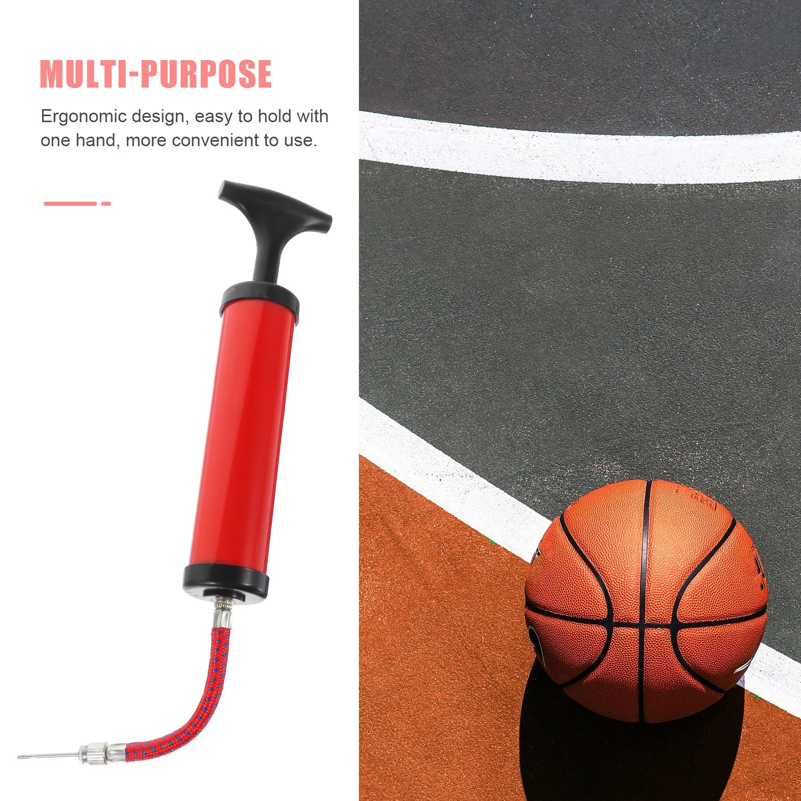 

1 Set Portable Basketball Pump Multi-Function Ball Inflator Tool High Pressure Fast Inflation Sturdy Outdoor Daily Use Reusable