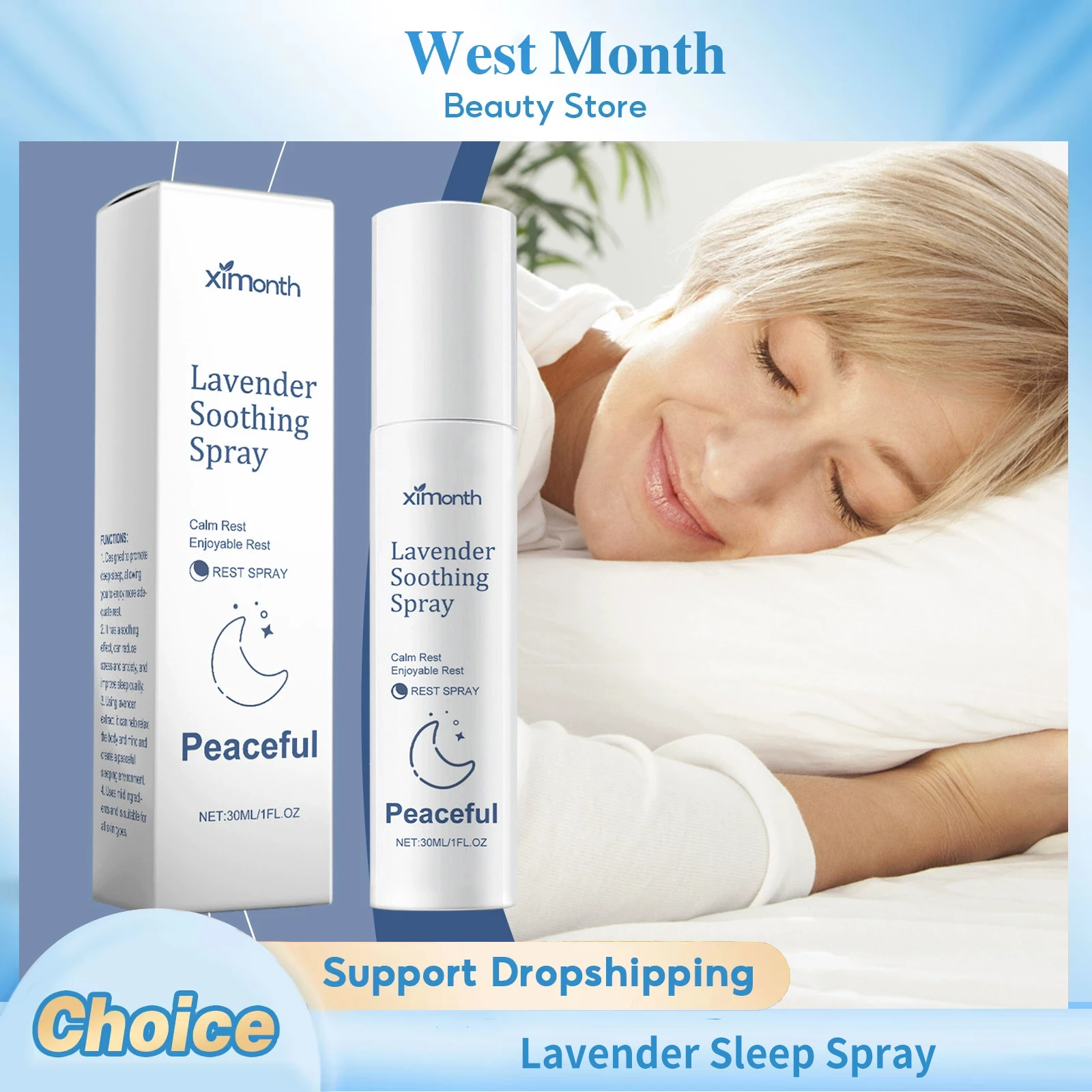 

Lavender Sleep Spray Stress Anxiety Relief Insomnia Therapy Improve Sleep Quality Calm Emotions Relaxation Body Soothing Spray