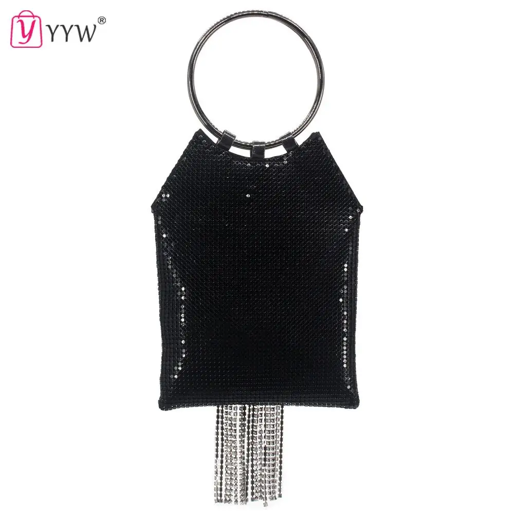 Shiny Tassels Evening Bag For Women Rhinestone Sequins Clutches Wedding Purses Female Ladies Exquisite Crossbody Party Handbags