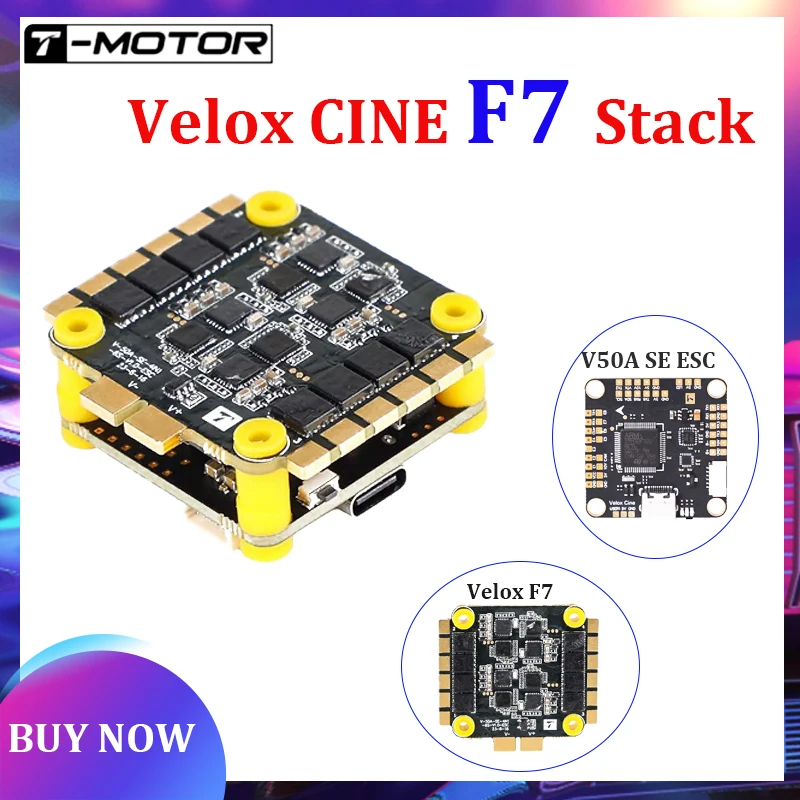 T-HOBBY T-MOTOR VELOX F7 SE V50A SE HD FC&ESC FPV Stack Flight Controller 30.5*30.5mm for RC FPV Drone HD Drone DIY Parts