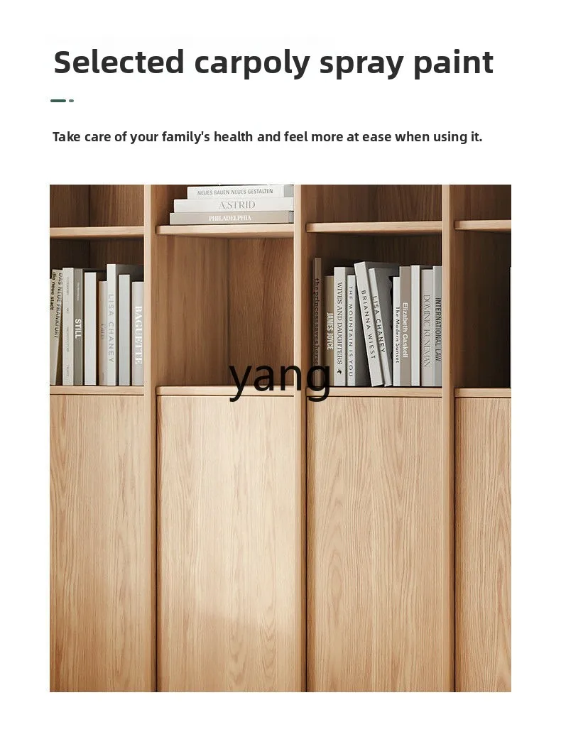 LMM Solid Wood Oak Bookcase Locker Bookshelf Floor Shelf Integrated to Top Office Study File Cabinet
