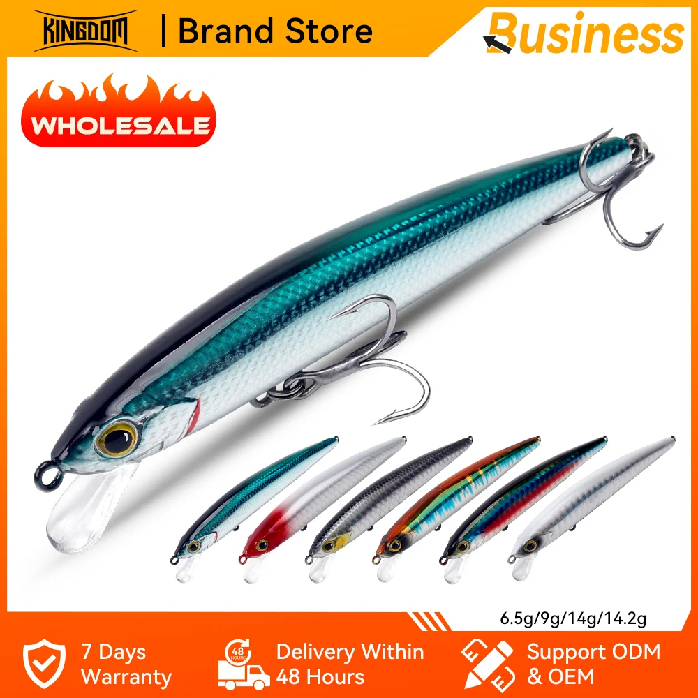 KINGDOM SP Shadow Fishing Lures 6.5g 9g 14g 14.2g Suspending Minnow Wobbler Crank Baits Artificial Sea Bass Pike Fishing Tackle