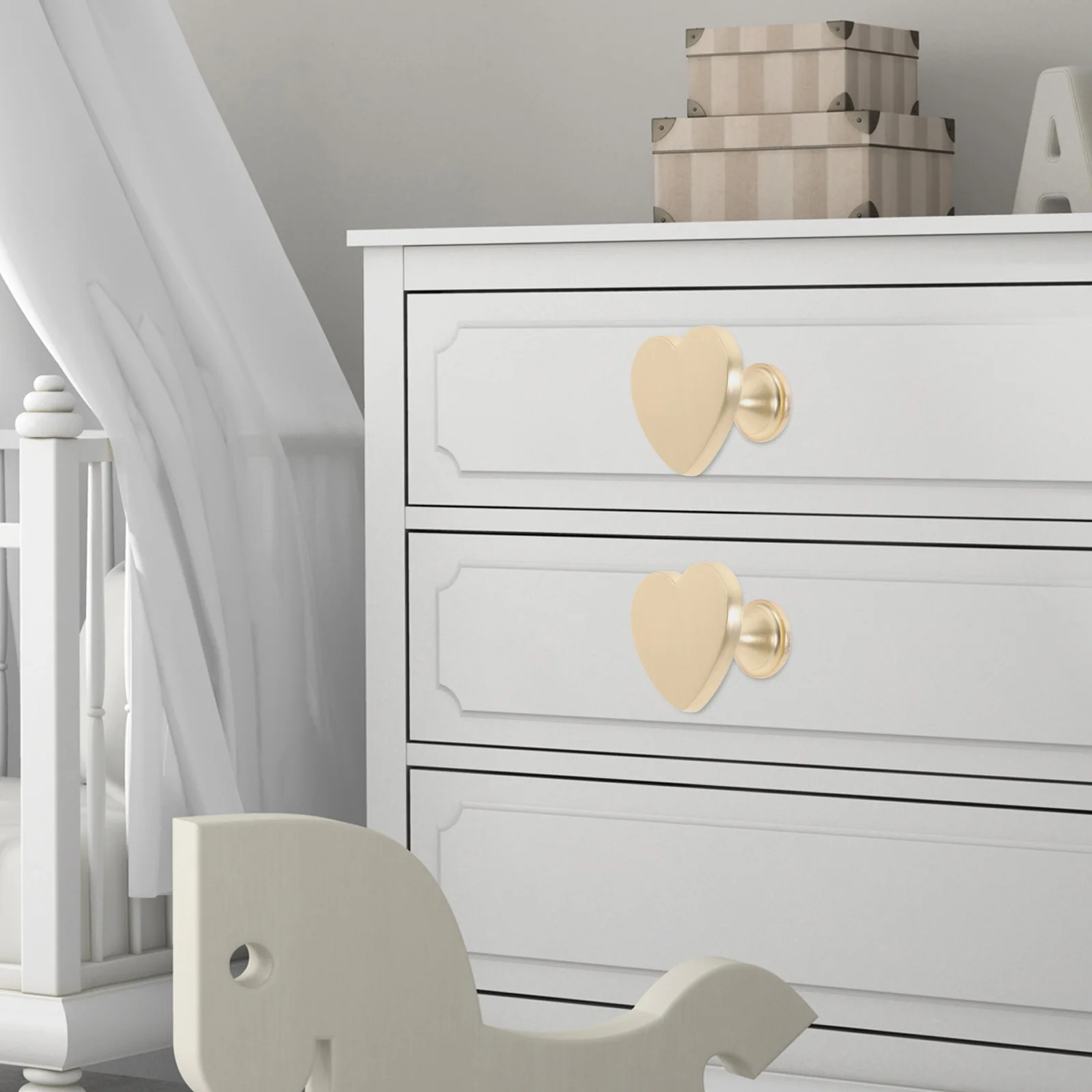 

6 Pcs Heart Shaped Zinc Alloy Pulls Children Room Door H Metal Drawer Wardrobe Furniture Knobs Cabinet Hardware