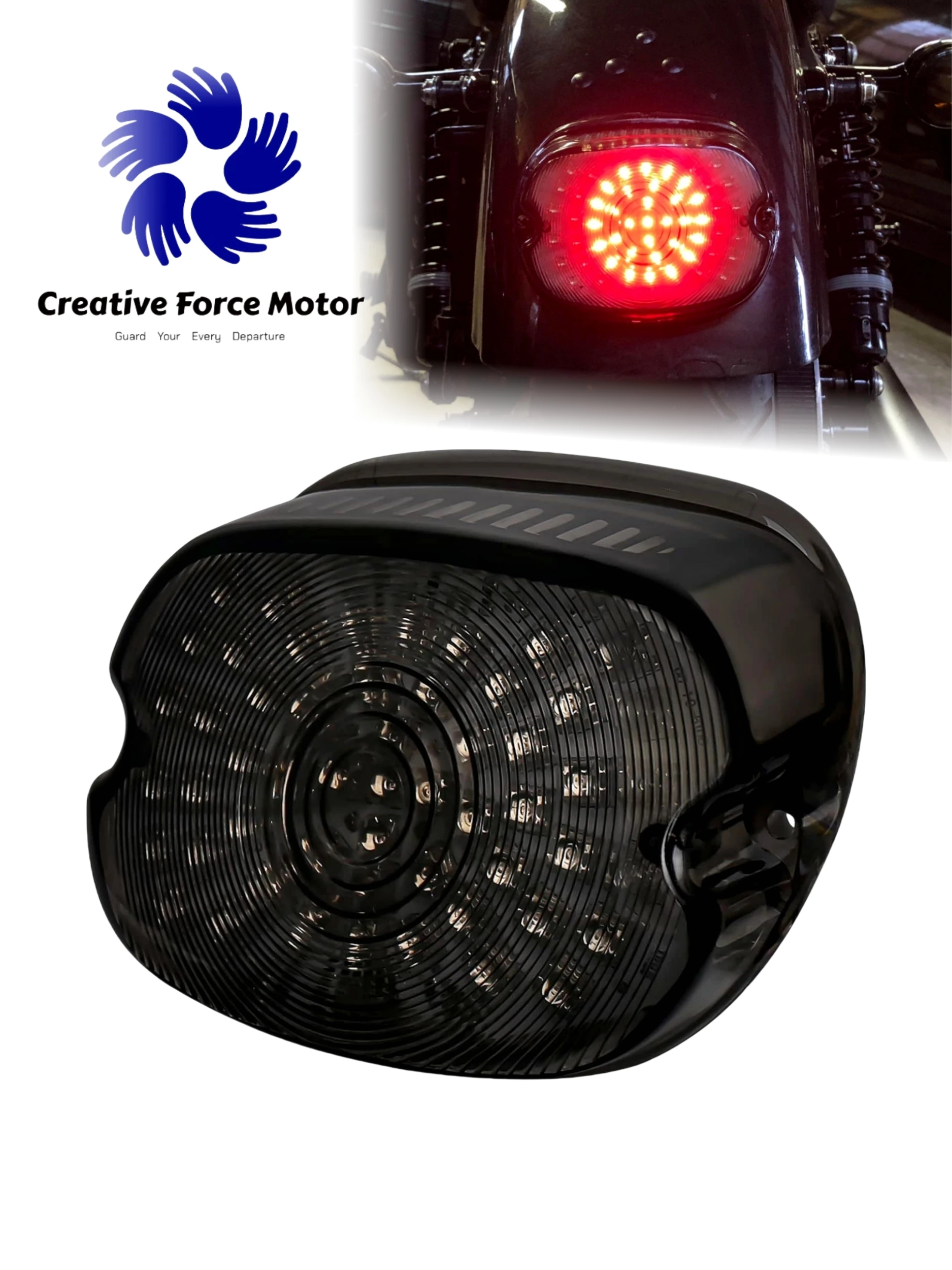 Tylna lampa LED ze światłem pozycyjnym, kierunkowskazami i światłem stop ABS do motocykli Harley Road King Sportster 883 1200 Softail Fat Boy Dyna FXD FXDL — 2