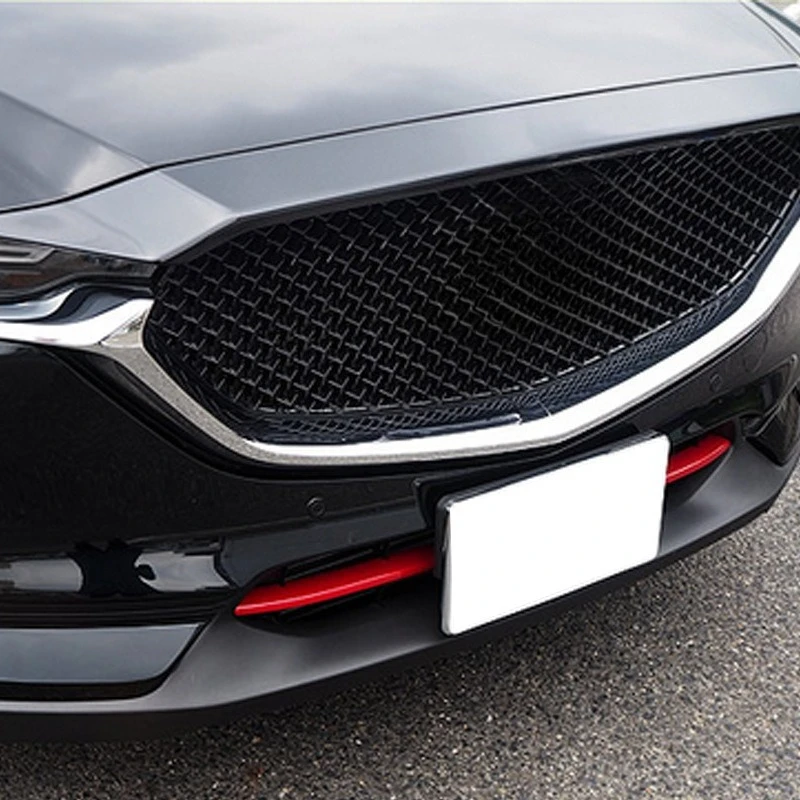 Front Bumper Lower Grille Decorative Bright Strip for Mazda CX-5KF 2017 2018 2019 Splitter Spoiler Air Vent Baffle Accessories
