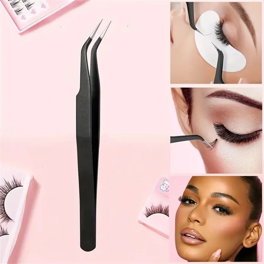 Pincettes à faux cils, 1 pièce/4 pièces, Clips coudés pour débutants, haute précision, ensemble d'outils de greffage sûrs