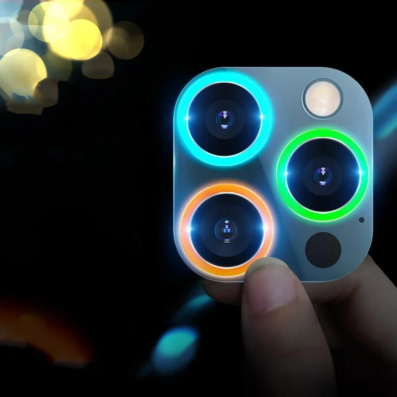 Protector Lente iPhone 13/12 Pro Max – Cristal Templado con Anillo LED