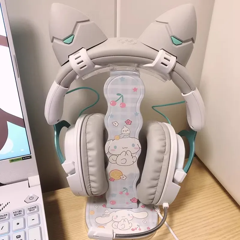 Joytop Sanrio PC سماعة حامل حامل Kuromi سماعة الرأس رف جبل شماعات مرنة العالمي سماعة ألعاب شماعات رف شاشة