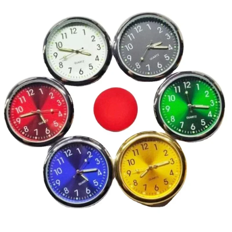 Mini Car Clock Luminous 5 Colors Auto Stick-On Digital Watch Mechanics Quartz Motorcycle Clocks Auto Ornament Car Accessories