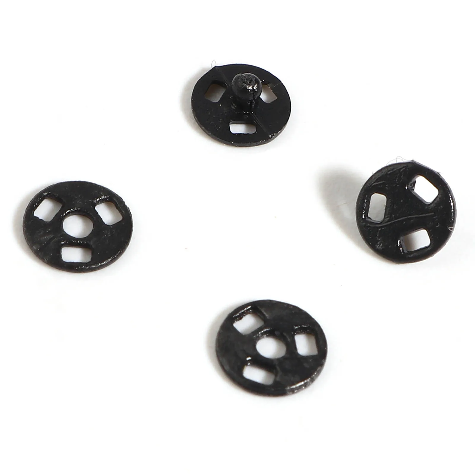 30 Sets (2pcs/Set) Plastic Hidden Button Round Snap Fasteners Press Button For Clothes Doll Making Sewing Accessories 4mm Dia.
