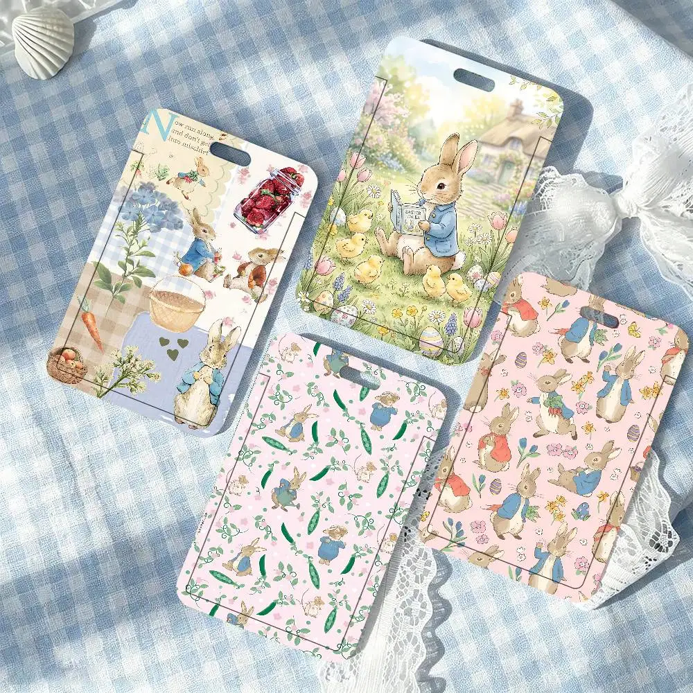 Peter Rabbit Cute Lanyard Card Holders Student ID Card Holders Neckband Card Holders Access Control Accessories Gifts