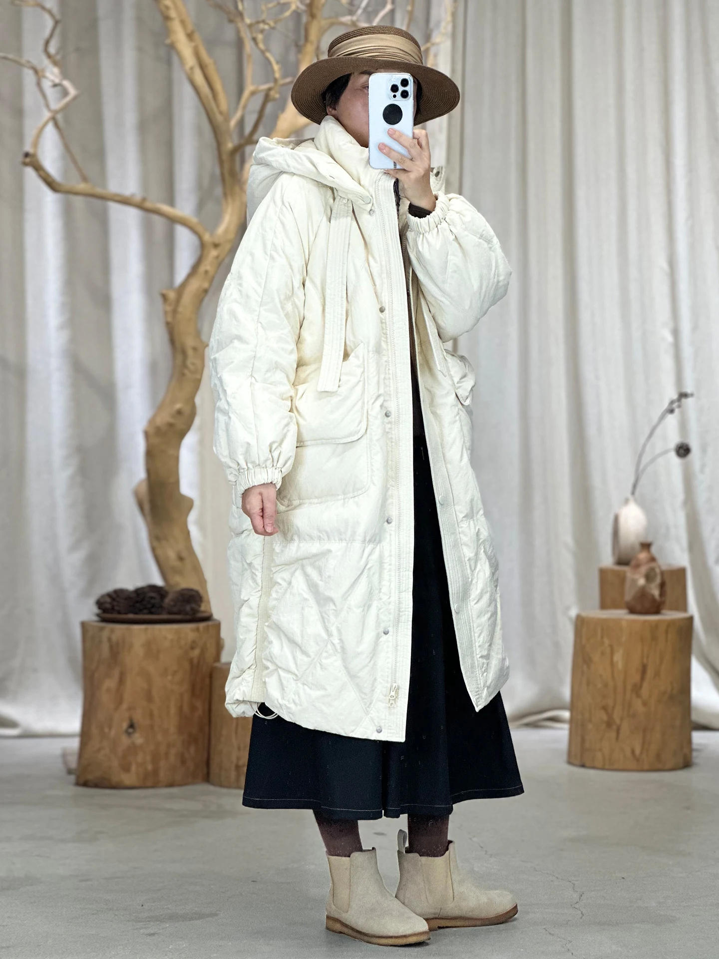 

Повседневная длинная пуховая куртка с капюшоном для женщин, простой стиль, новая осенняя коллекция, прочная, универсальная женская верхняя одежда Y4V02Y4035