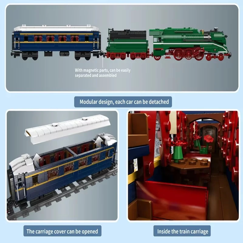 Mould King 12007S Technische RC BR18 201 Zug Bausteine Set Deutsch Express Bau Spielzeug Erwachsene Kinder Geschenke