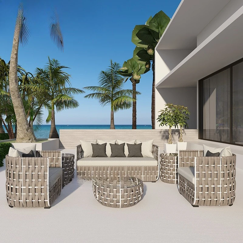 

Outdoor sofa rattan sofa rattan furniture Nordic hotel outdoor balcony courtyard living room leisure chair rattan chair sofa