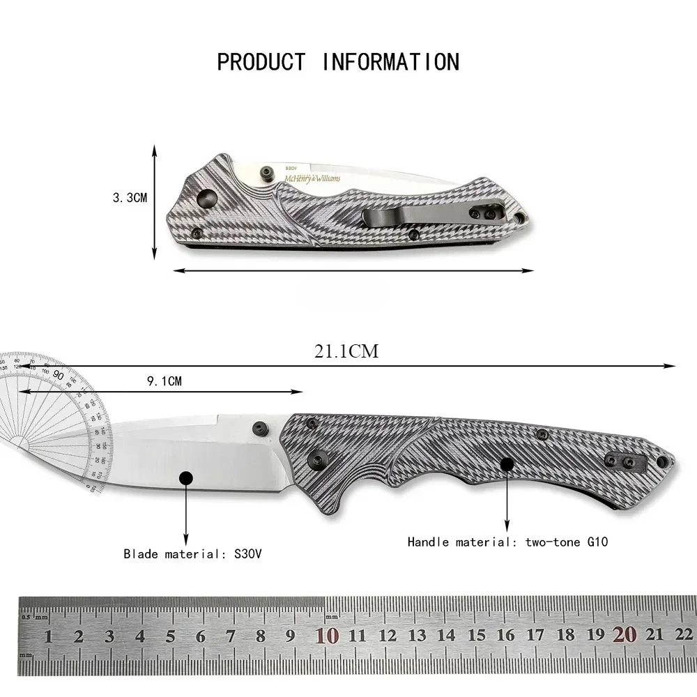 BM 615BK-1401 pocket knife outdoor camping hiking survival portable essential EDC tool two-color G10 handle men's gift