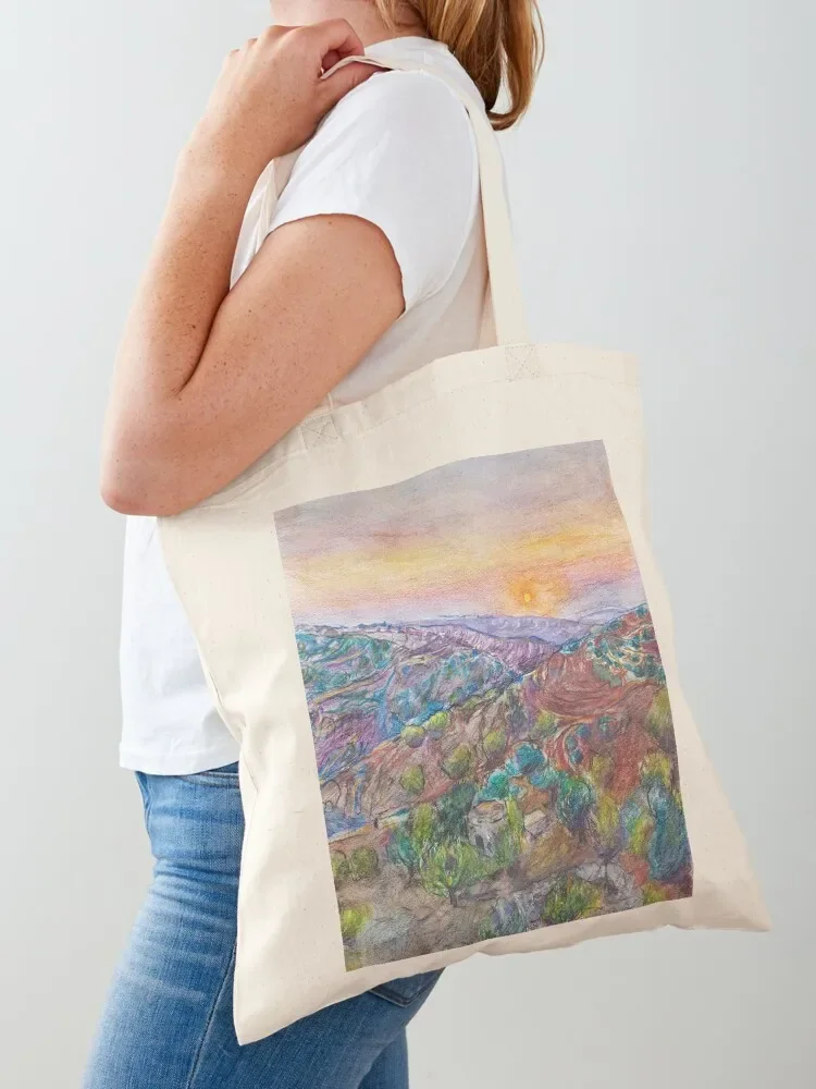 Sunset over Bethlehem Hills, from Veronique Orset's photo Tote Bag personalized tote sac pour femme bags for women canvas tote