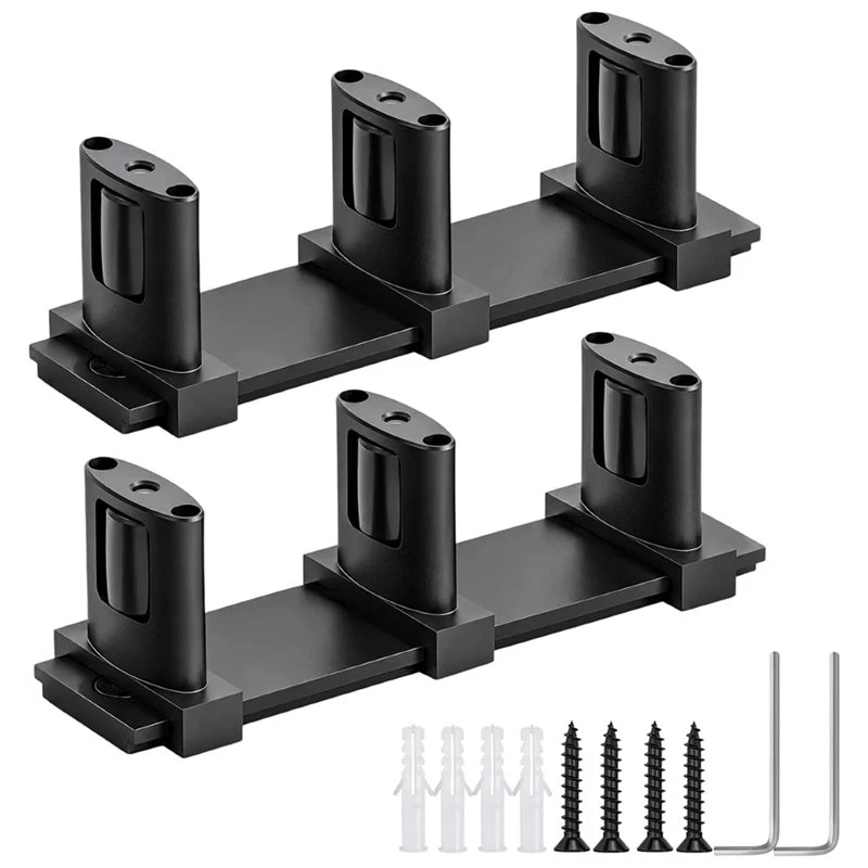 AC23-For Closet Door 2Pack Adjustable Sliding Floor Guide With 3-Rollers Anti-Jump Design For Barn Bypass Doors