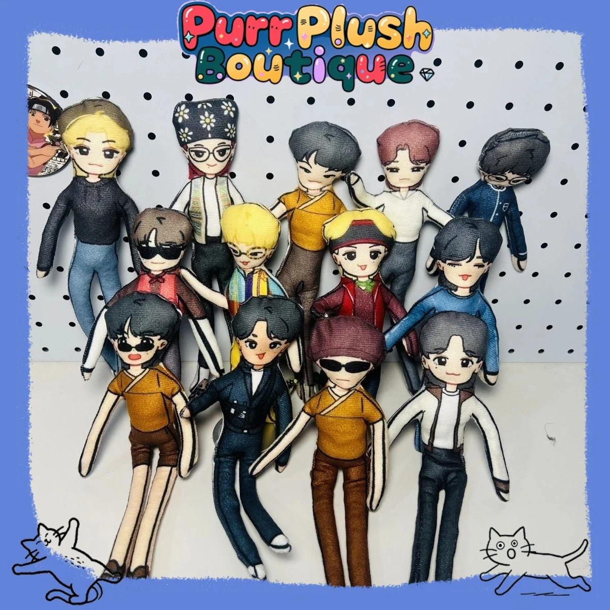 

28cm Wire Doll 17 Korean Men's Team The8 Abstract Doll Mouse Dry Creative Abstract Posing Doll Toy Stuffed Plush Gift Xmas