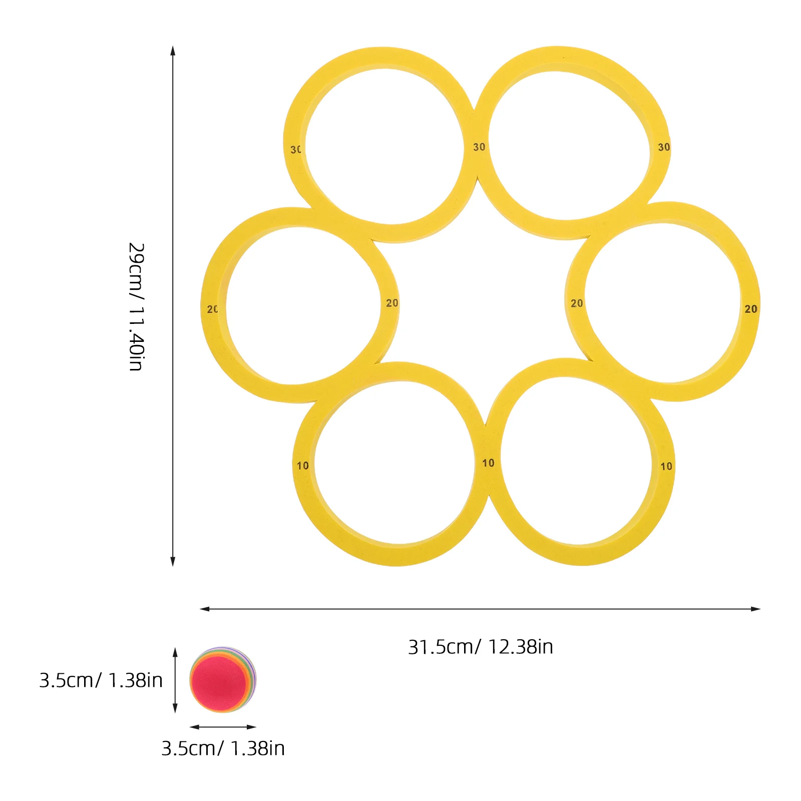 1Set Floating Pool Throwing Game Eva Water Circles 12 Balls Score Marked Outdoor Family Pool Ring Toss Games Throwing Rings Toy