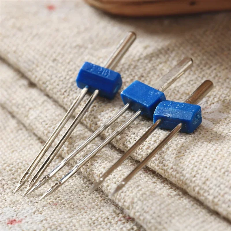 3Pcs Stainless Steel Double Twin Needles Pins Sewing Machine Size 2.0/90 3.0/90 4.0/90 Set Needlework Craft Accessory 38x5/6/7mm